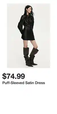 H&M Puff-Sleeved Satin Dress offer
