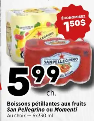Val-Mont Boissons pétillantes aux fruits San Pellegrino ou Momenti offer