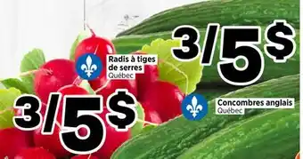 Val-Mont Radis à tiges de serres Québec Concombres anglais Québec offer