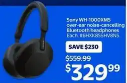 Walmart Sony WH-1000XM5 over-ear noise-cancelling Bluetooth headphones offer
