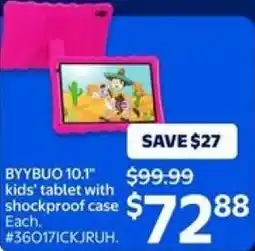 Walmart Byybuo 10.1" kids' tablet with shockproof case offer