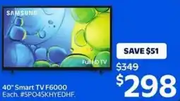 Walmart Samsung 40" Smart TV F6000 offer