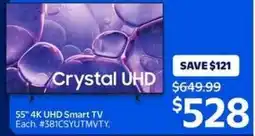 Walmart Crystal UHD 55" 4K UHD Smart TV offer