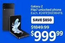 Walmart Galaxy Z Flip7 unlocked phone offer