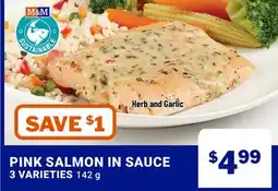 M & M Food Market PINK SALMON IN SAUCE offer