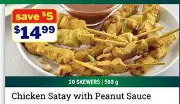 M & M Food Market Chicken Satay with Peanut Sauce offer