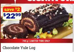 M & M Food Market Chocolate Yule Log offer
