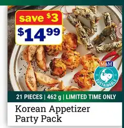 M & M Food Market Korean Appetizer Party Pack offer