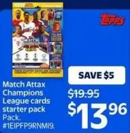 Walmart Match Attax Champions League cards starter pack offer