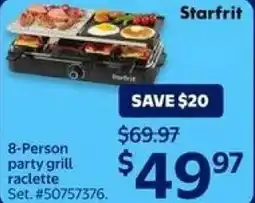 Walmart Starfit 8-Person party grill raclette Set offer