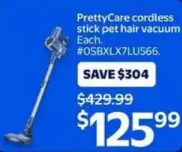 Walmart PrettyCare cordless stick pet hair vacuum offer