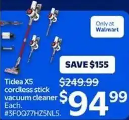 Walmart Tidea X5 cordless stick vacuum cleaner offer