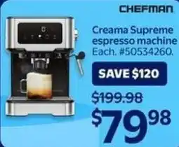 Walmart Chefman Creama Supreme espresso machine offer