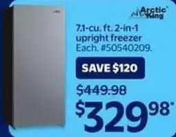 Walmart Arctic King 7.1-cu. ft. 2-in-1 upright freezer offer