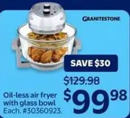 Walmart Oil-less air fryer with glass bowl offer