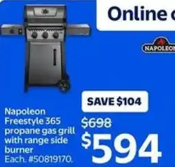 Walmart Napoleon Freestyle propane gas grill with range side burner offer