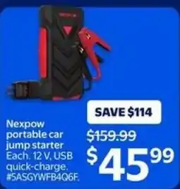 Walmart Nexpow portable car jump starter offer