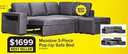 Leon's Meadow 3-Piece Sectional with Left-Facing Pop-Up Bed - Grey offer