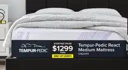 Leon's Tempur-Pedic React 2.0 Medium Twin Mattress 10 inches offer