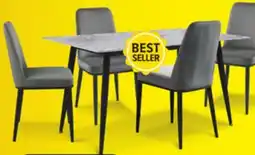 Leon's Emberly 5-Piece Sintered Stone Dining Set - Grey, Black offer