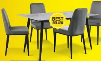 Leon's Emberly 5-Piece Sintered Stone Dining Set - Grey, Black offer