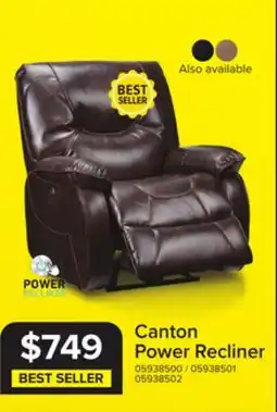 Leon's Canton Power Recliner - Dark Brown offer