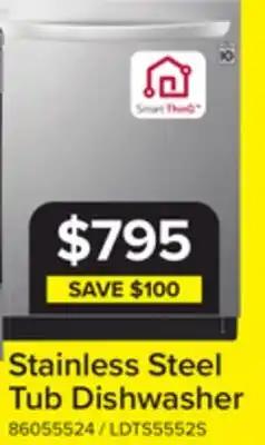 Leon's LG Smudge Resistant Stainless Steel Top Control Smart Dishwasher with TrueSteam - LDTS5552S offer