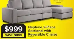 Leon's Neptune 2-Piece Sectional with Reversible Chaise - Grey offer
