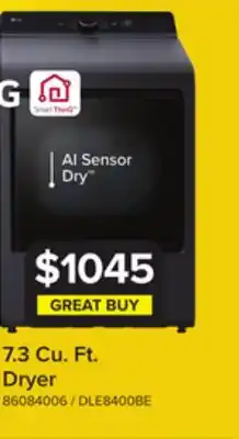 Leon's LG Matte Black Electric Dryer with EasyLoad Door (7.3 cu.ft) - DLE8400BE offer