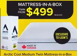 Leon's Feeling Connected - So Sleepy Arctic Cool Medium Tight Top Twin Mattress-in-a-Box offer