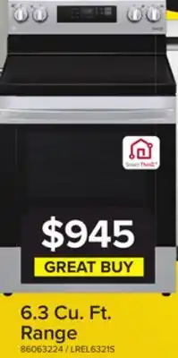 Leon's LG Stainless Steel 6.3 cu ft. Electric ThinQ Range with EasyClean -LREL6321S offer