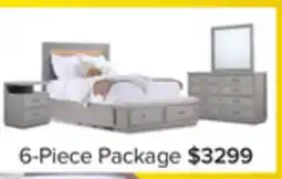 Leon's Fresh Perspective Cascade 6-Piece Queen Storage Bench Bedroom Package - Dovetail Grey offer