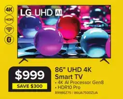 Leon's LG 86 4K Smart UHD TV - 86UA7500ZUA offer