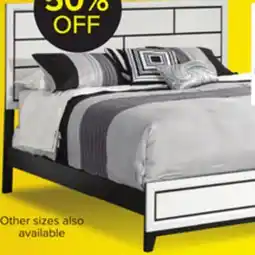 Leon's Fog 3-Piece Queen Bed - White, Black offer