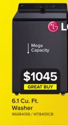 Leon's LG Matte Black Top Load Washer with 4-Way Agitator (6.1 cu. ft.) - WT8405CB offer