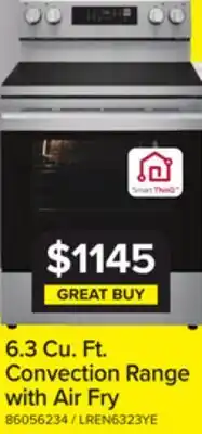 Leon's LG Stainless Steel Smart Electric Freestanding Range with Air Fry (6.3 Cu.Ft) - LREN6323YE offer