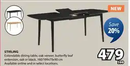 JYSK STIRLING Extendable dining table offer