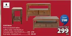 JYSK PORTMAN Pine occasional tables offer