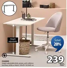 JYSK SVANEKE Height adjustable desk offer