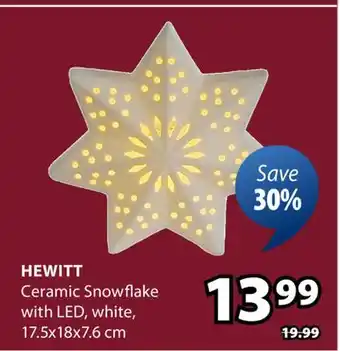 JYSK HEWITT Ceramic Snowflake offer