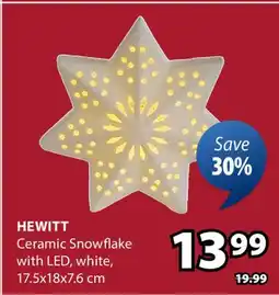 JYSK HEWITT Ceramic Snowflake with LED offer