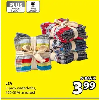 JYSK LEA 5-pack washcloths offer