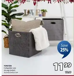 JYSK TORSTEN Collapsible Jute storage basket offer