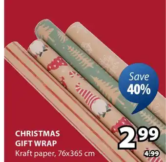 JYSK CHRISTMAS GIFT WRAP Kraft paper offer