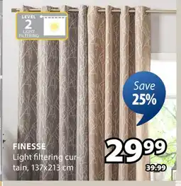 JYSK FINESSE Light filtering cur- tain offer