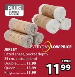 JYSK JERSEY Fitted Sheet, Pocket depth offer