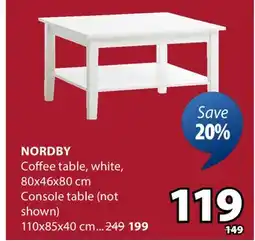 JYSK NORDBY Coffee table, white offer
