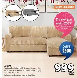 JYSK JUNEAU Sectional sofa bed with storage offer