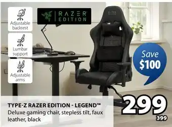JYSK TYPE-Z RAZER EDITION-LEGEND Deluxe gaming chair offer