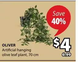 JYSK OLIVER Artificial hanging olive leaf plant, 70 cm offer
